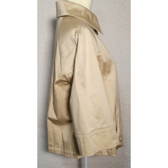 Lafayette 148 Jacket‎ Womens Beige Size 8 Full Zip Lightweight Moto Preppy 0455 - Picture 4 of 13
